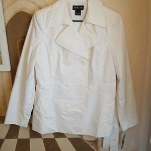 White canvas peacoat